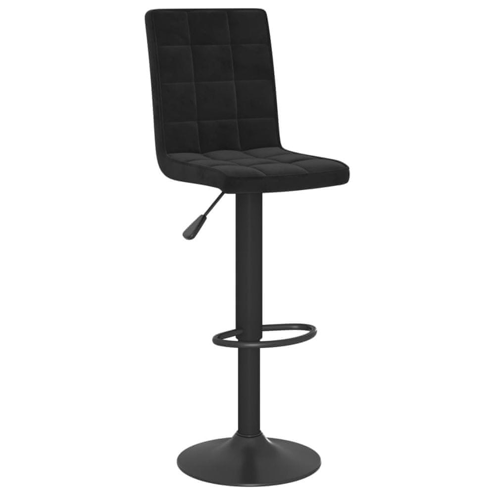 Vidaxl Barová stolička čierna zamatová